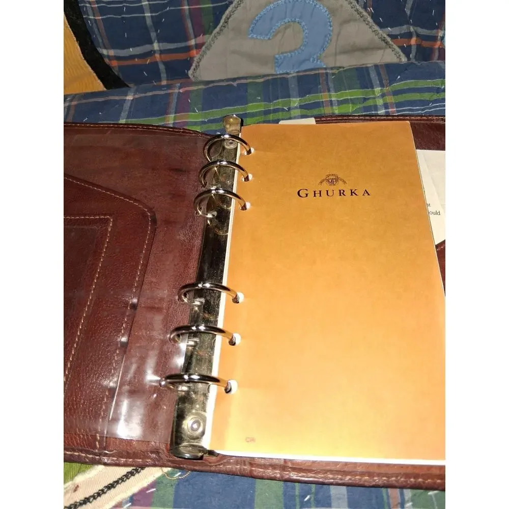 VTG Ghurka Original Collection Leather Agenda Ring Binder Organizer Planner...
